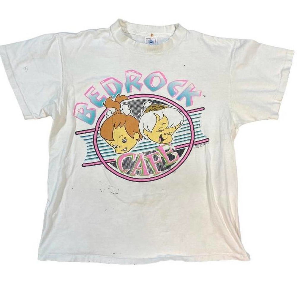 90s the flintstones cartoon tee thrashed large